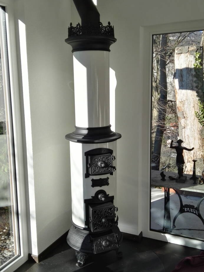 Schwedenofen Westbo Classic Stahl schwarz Montagebeispiel