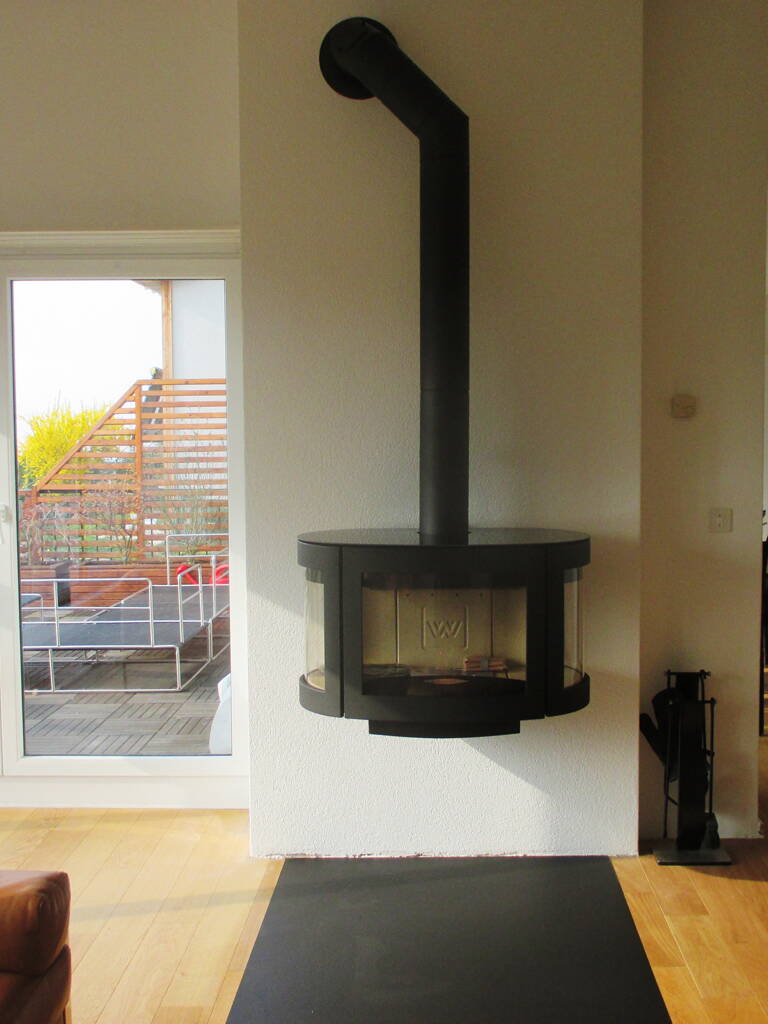 Poêle Cheminée Black Pearl Acier noir Exemple d’installation