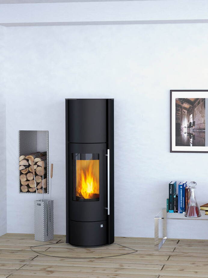 Poêle Cheminée Tenorio Powersystem Compact Acier noir 