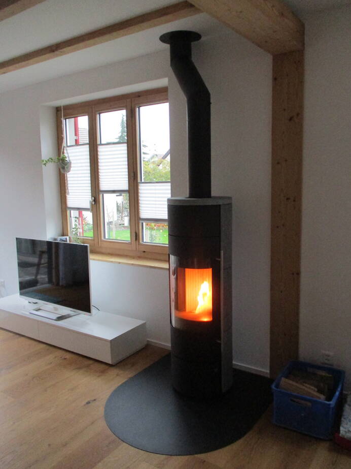 Schwedenofen Tipas Compact Powerbloc Naturstein Montagebeispiel