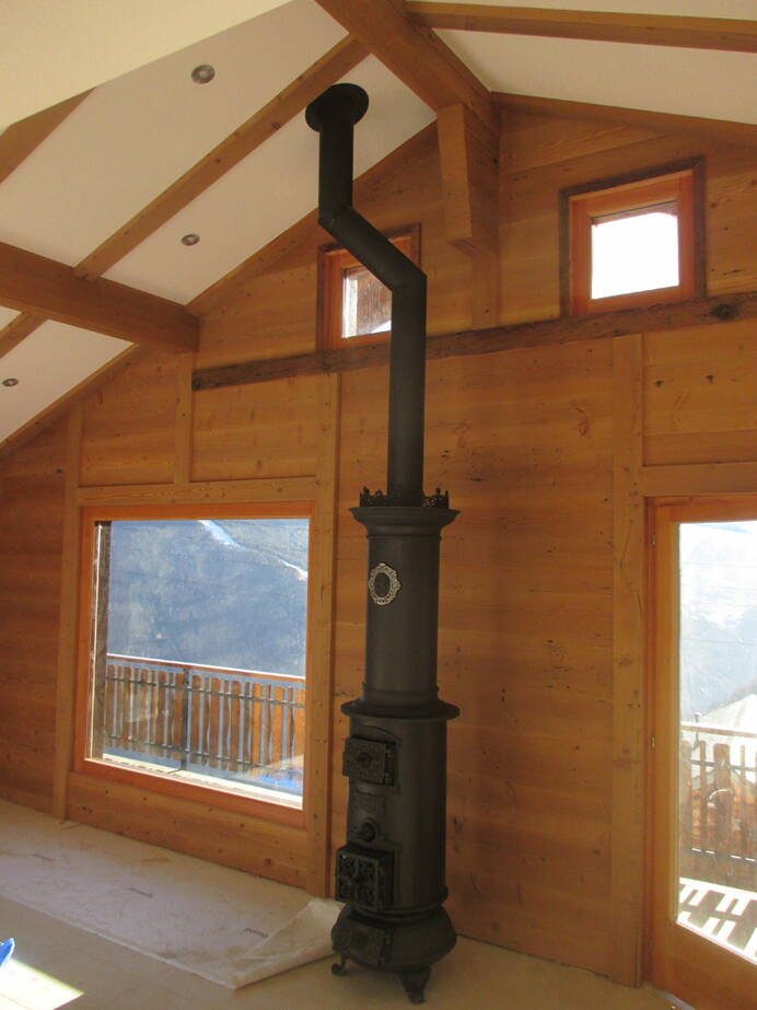 Schwedenofen Westbo Classic Stahl schwarz Montagebeispiel