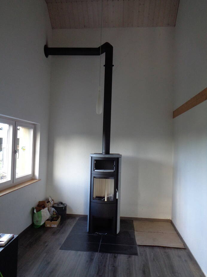 Schwedenofen Hark 88 H WW GT ECOplus wasserführend, Speckstein Montagebeispiel