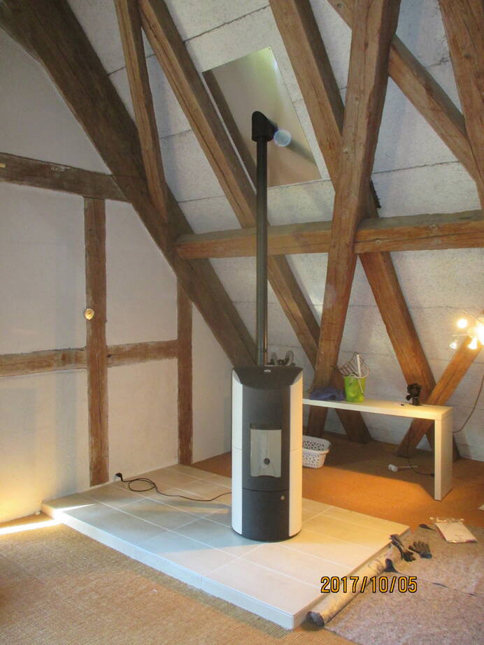 Poêle à pellet Levana Céramique Exemple d’installation