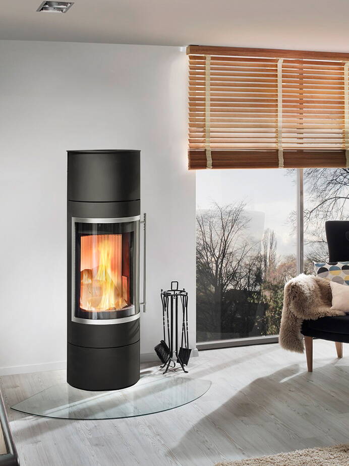 Poêle Cheminée Pular Powerbloc Compact Acier noir 