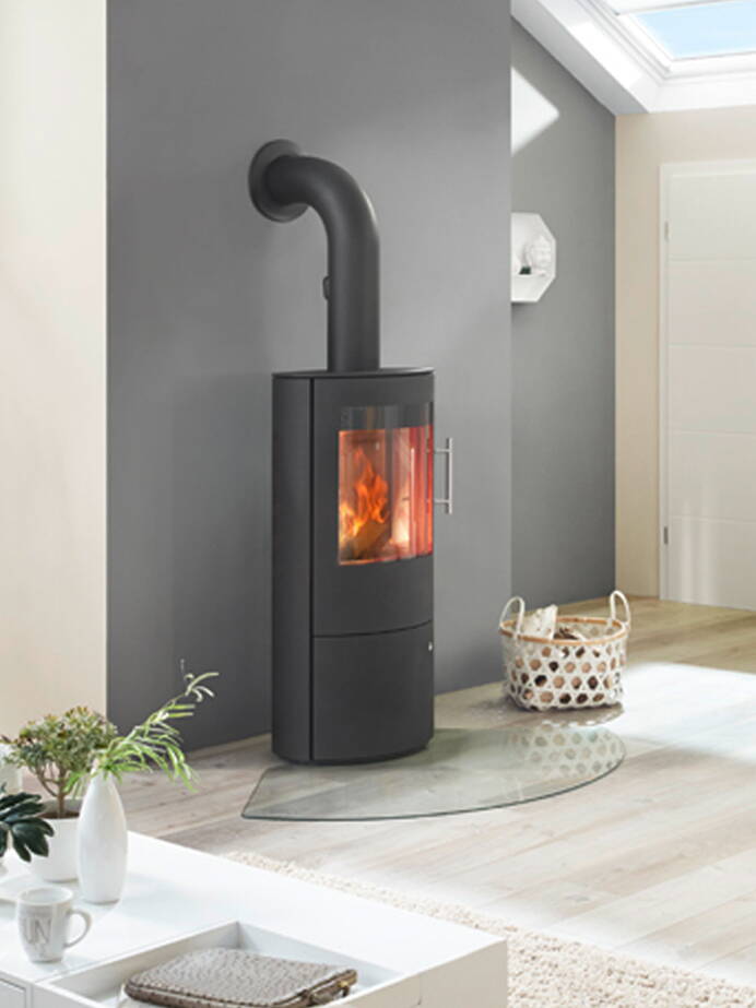 Poêle Cheminée Draco M Acier noir 