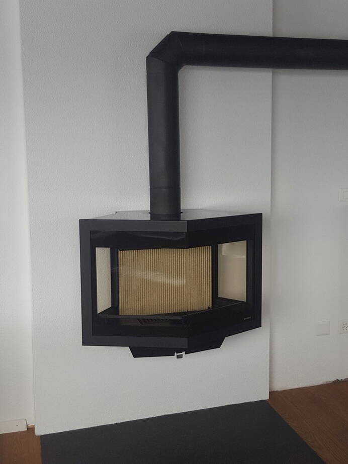 Poêle Cheminée Black Diamond Acier noir Exemple d’installation