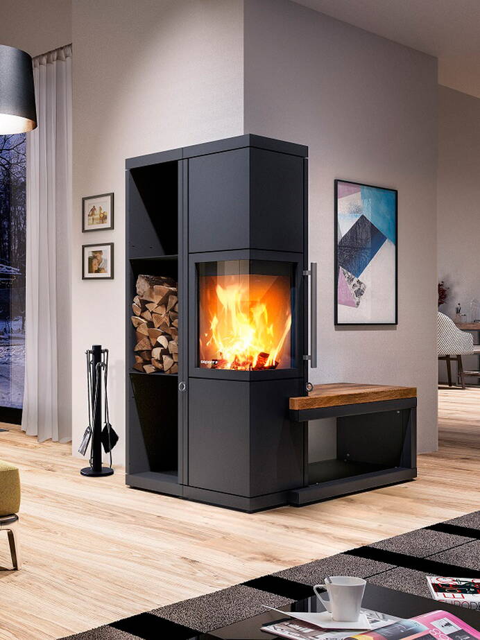 Poêle Cheminée Livera Acier noir 