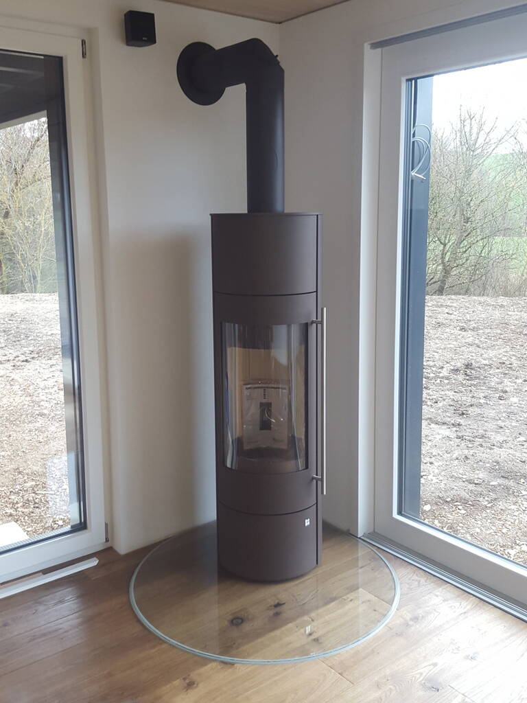 Poêle Cheminée Palena H Compact Acier noir Exemple d’installation