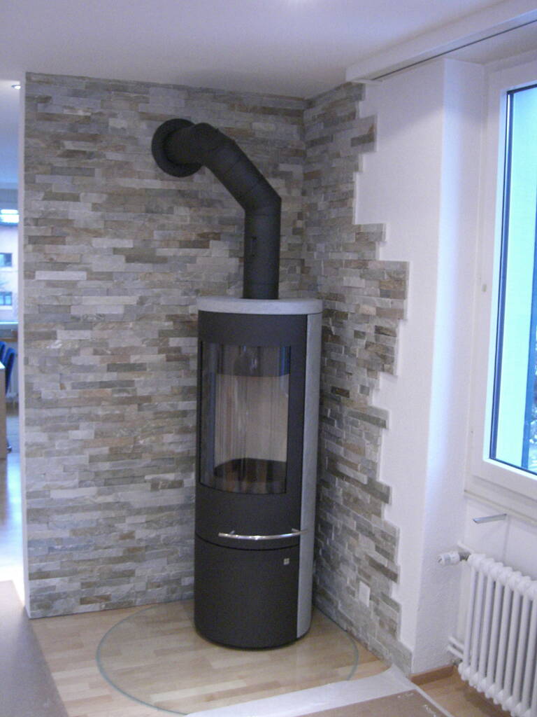 Poêle Cheminée Tacora Compact Pierre naturelle Exemple d’installation