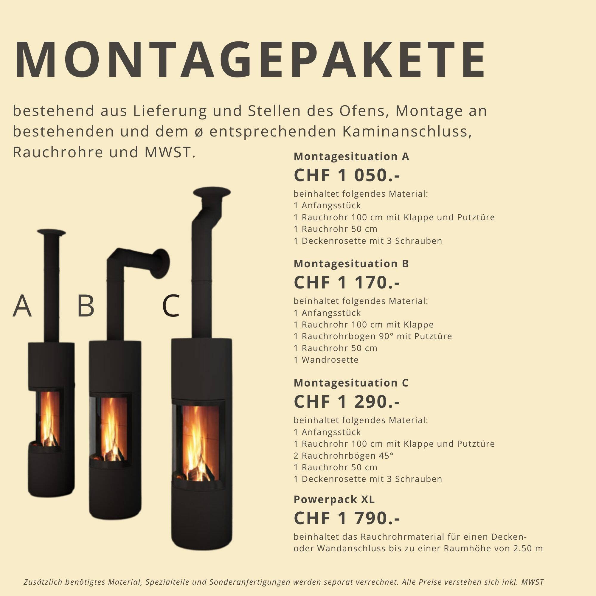 Montagepreise