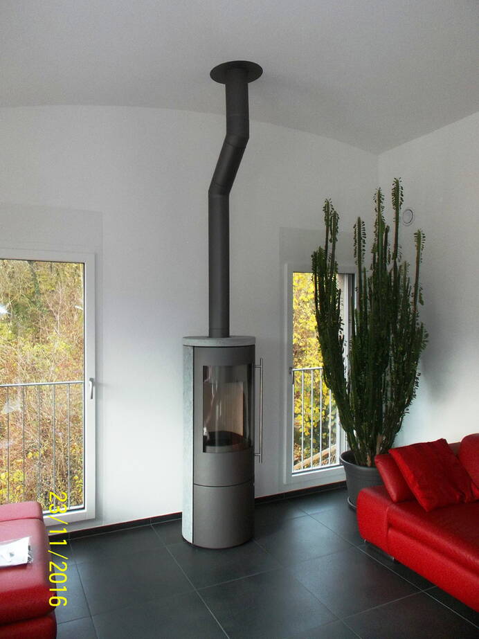 Poêle Cheminée Tacora Compact Pierre naturelle Exemple d’installation