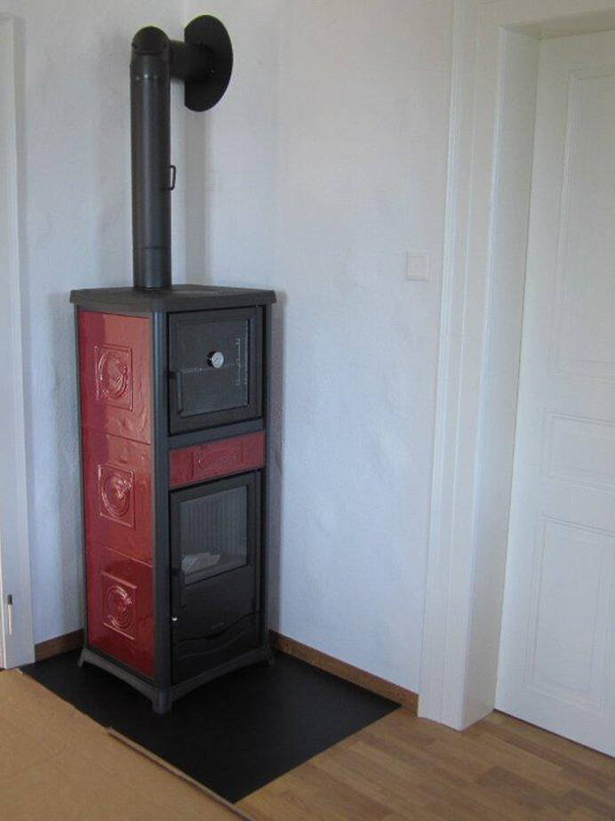 Poêle Cheminée Rosella Plus Forno Céramique Exemple d'installation