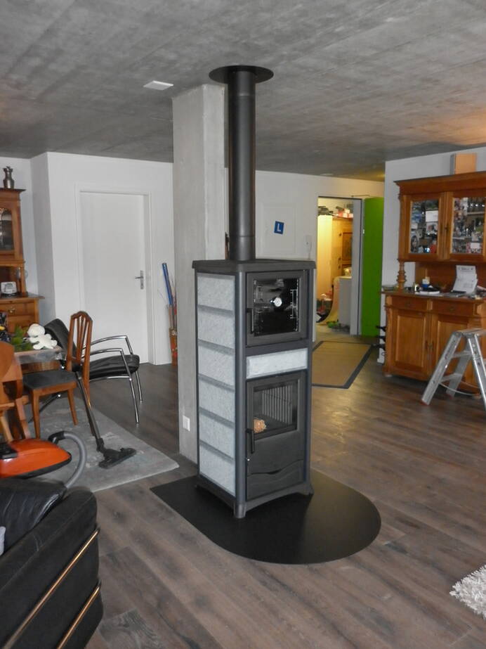 Poêle Cheminée Rosella Plus Forno Céramique Exemple d'installation