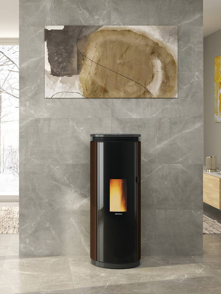 Schwedenofen Pelletofen Pamela Steel Bronzo