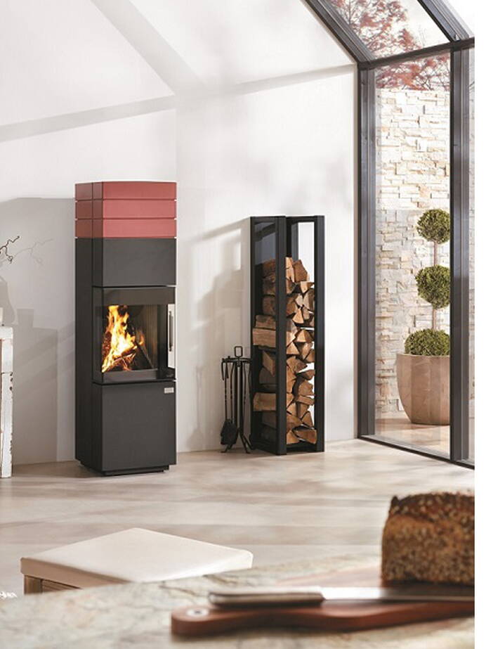 Poêle Cheminée Hark 140 ECOplus Acier noir (pierre d'accumulation 70 kg inclus)