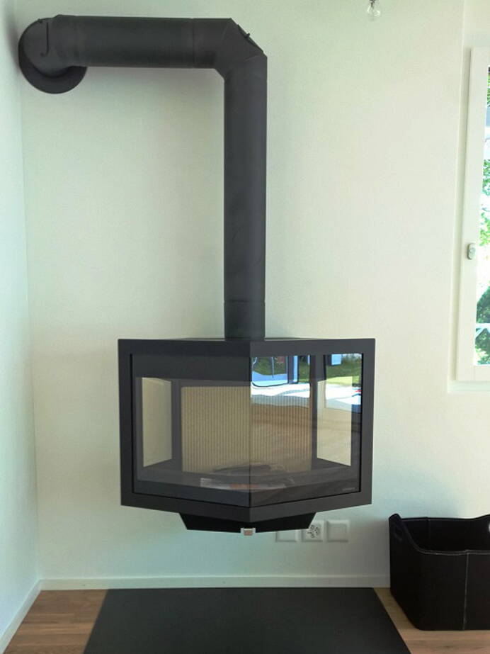 Poêle Cheminée Black Diamond Acier noir Exemple d’installation