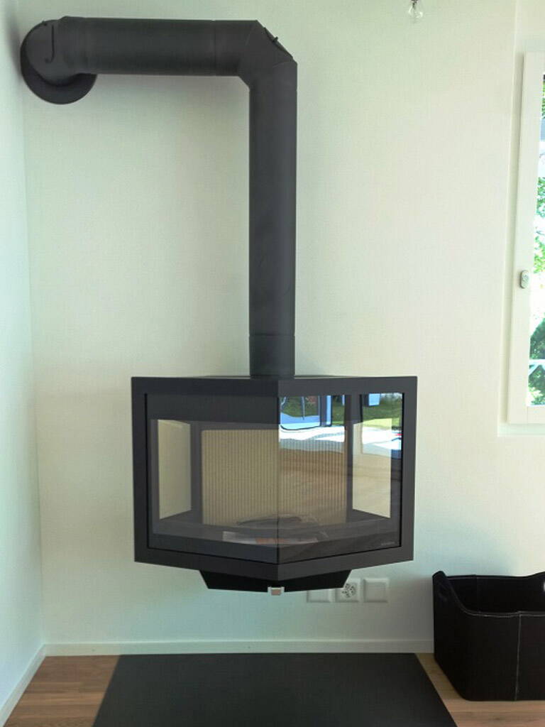 Poêle Cheminée Black Diamond Acier noir Exemple d’installation