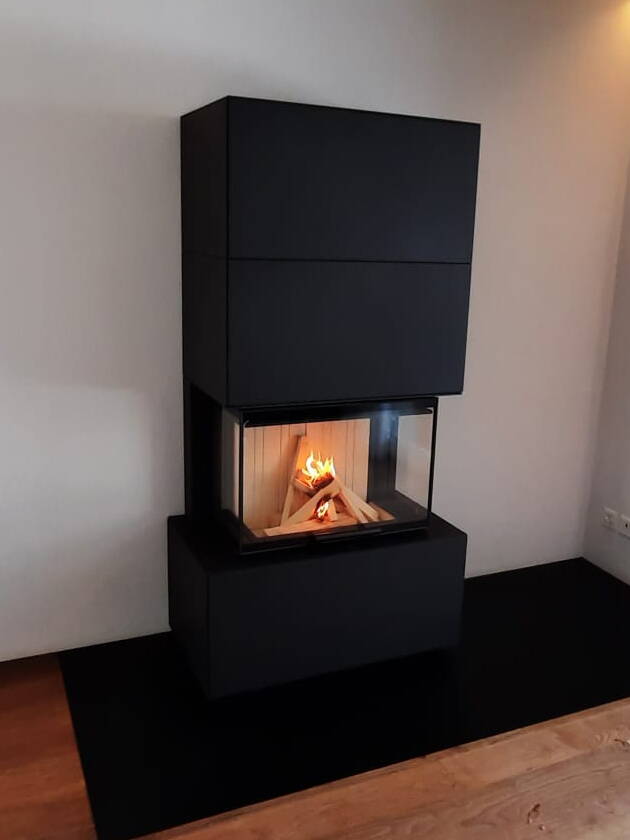 Poêle Cheminée Luceria C03 acier Exemple d'installation