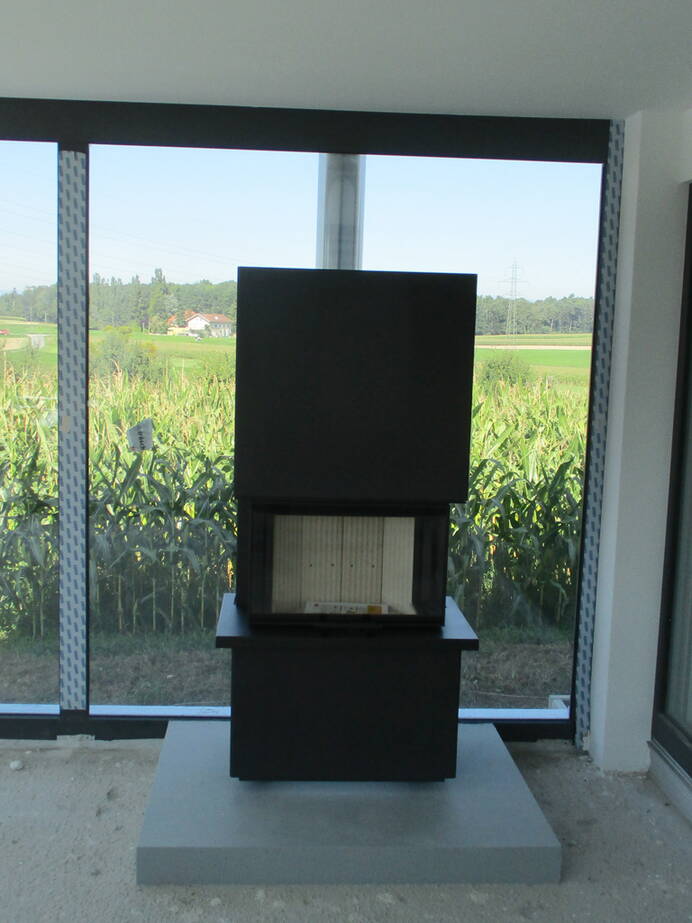 Poêle Cheminée Osorno Acier noir Exemple d’installation