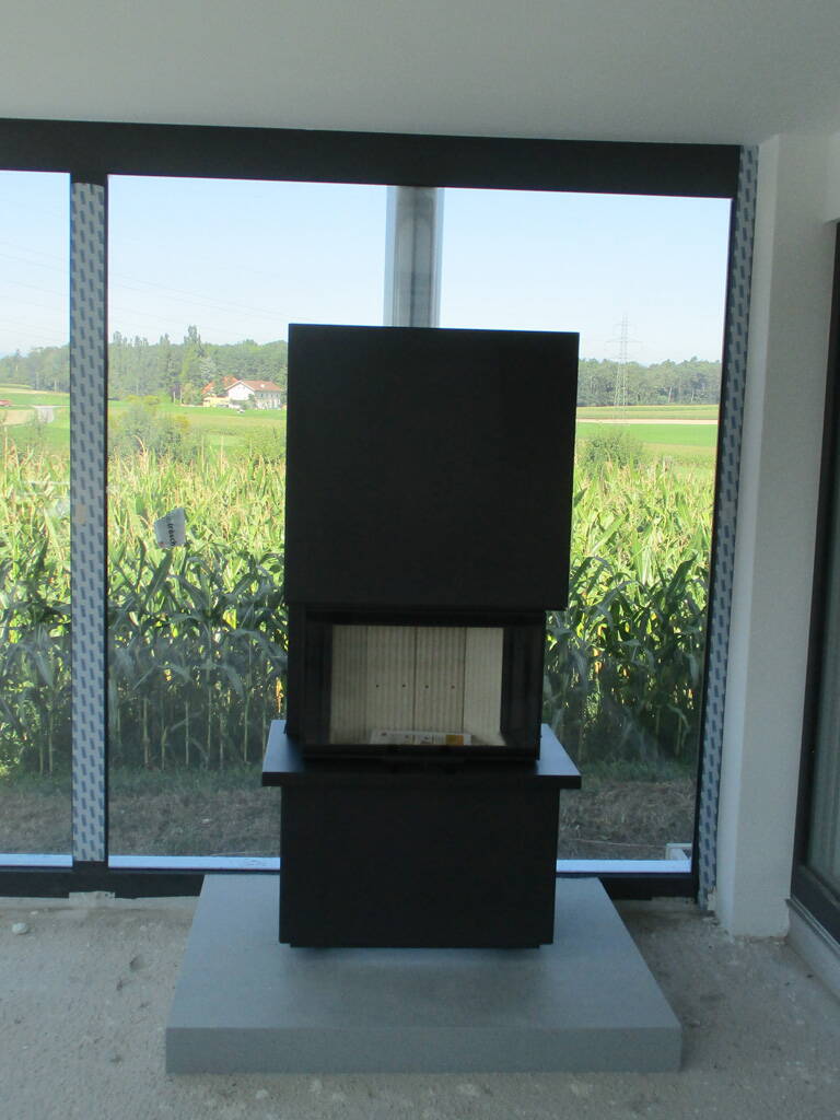 Poêle Cheminée Osorno Acier noir Exemple d’installation